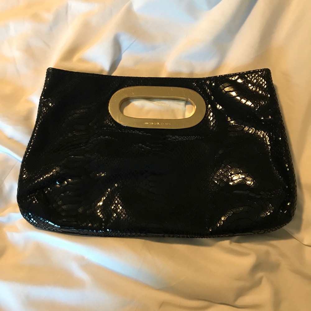 Michael Kors Black Snakeskin Clutch